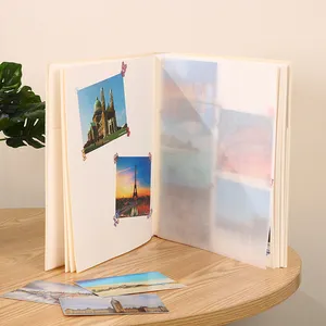 DIY Perfect Bound Paper Photo Album Set PU Leather And Glassine Paper For Wedding And Baby With Custom Logo Printing