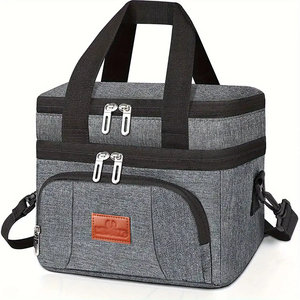 Sacoche de rangement étanche Grand <span class=keywords><strong>sac</strong></span> à lunch isotherme isolé pour préparation de <span class=keywords><strong>repas</strong></span> 27L <span class=keywords><strong>Sac</strong></span> à lunch isotherme pour hommes femmes adultes - Product Image 1