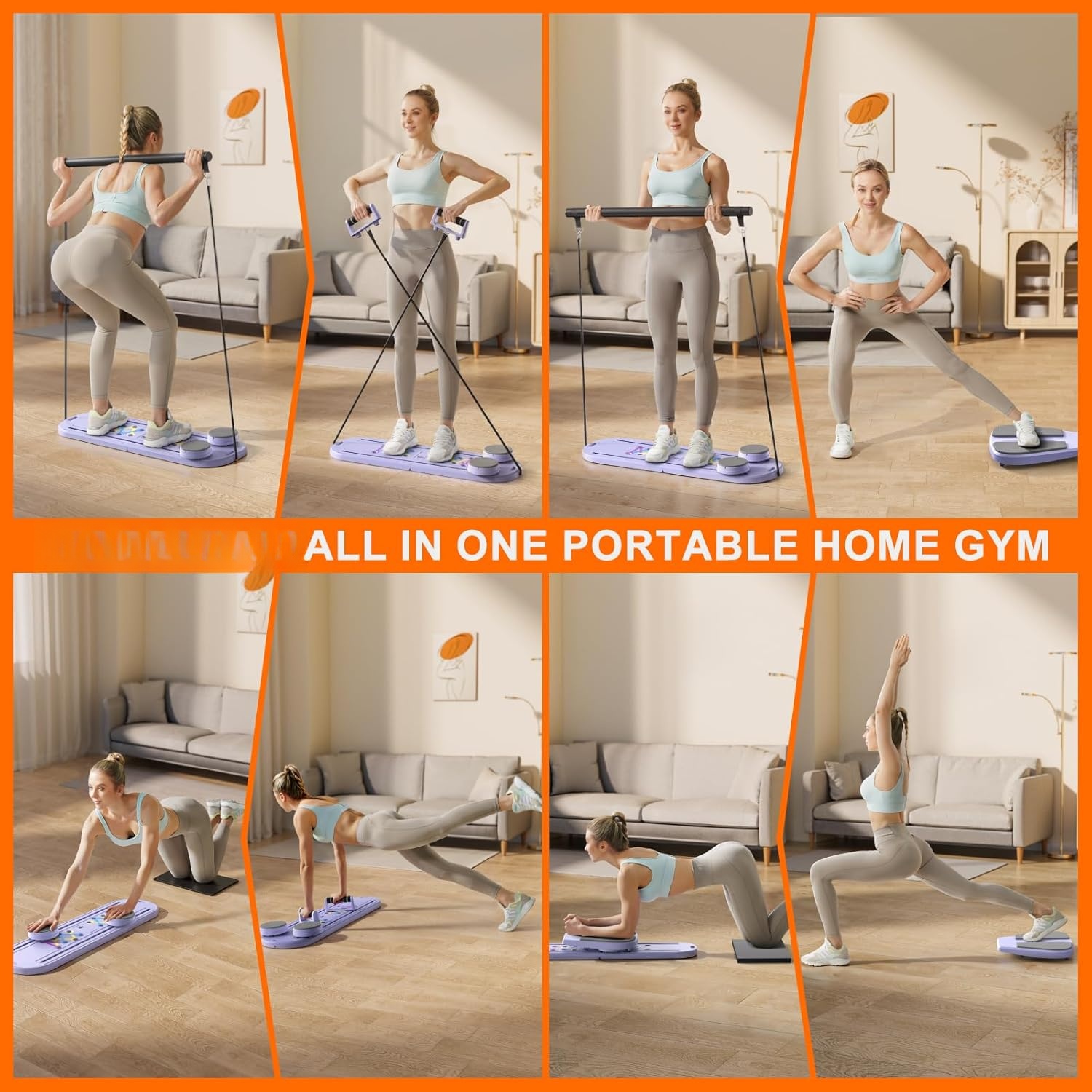 MINHUANG Pilates Reformer Set - Multifunktionales Fitnessgerät Für Zuhause