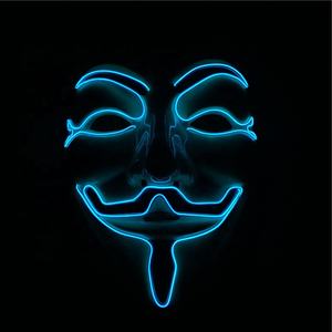 Masque de fête en PVC LED <span class=keywords><strong>V</strong></span> <span class=keywords><strong>pour</strong></span> <span class=keywords><strong>Vendetta</strong></span> <span class=keywords><strong>Anonymous</strong></span> Guy Fawkes, masque de mascarade, accessoire de costume d'Halloween <span class=keywords><strong>pour</strong></span> adulte <span class=keywords><strong>pour</strong></span> cosplay - Product Image 5