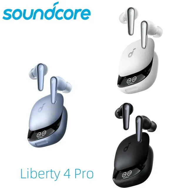 Anker Soundcore Liberty 4 Pro In-Ear Wireless Earbuds 7-Sensor Real-Time Adaptive Noise Cancelling A3954 LED Battery Indicator