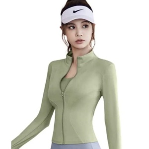 <b>Women</b> Custom Solid Breathable Plus Size Eco-Friendly Yoga <b>Jacket</b> Reversible Thumb Hole Tight Zipper Gym Fitness Running Training - Product Image 3