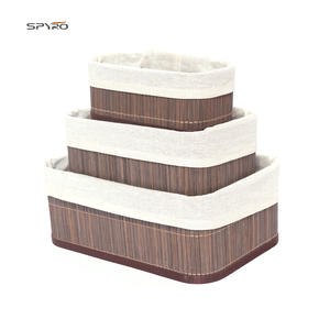 Eco-friendly decorative bamboo storage toy book bins fabric bamboo storage basket and bamboo storage tote