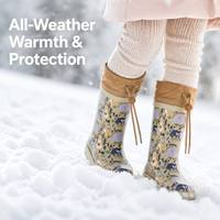 Bottes de pluie en caoutchouc imperméables pour enfants avec cordon de serrage, chaussures de jeu d'extérieur pour enfants, imprimé renard et loup, équipement en caoutchouc naturel