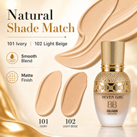 Fond de teint liquide mat au collagène SEVEN GIRL, 24 heures de tenue, imperméable, couvrance totale, crème BB, base de maquillage pour le visage, marque privée
