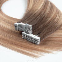 Extensions de cheveux humains 100% naturels vierges Remy bruts doublement étirés invisibles à bandes adhésives, vente en gros, extensions russes à bandes adhésives