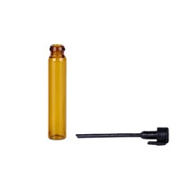 Mini flacons ambrés d'huile essentielle vide de 2ml, flacon de parfum en verre tubulaire