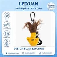 Porte-clés personnalisé en peluche gingembre, pendentif poupée gingembre dessin animé aux cheveux désordonnés, avec cordon de suspension à mousqueton noir, doux et moelleux, pour décoration de sac et sac à dos