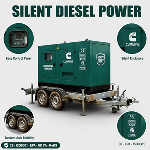Generador Diésel Cummins Super Silencioso de 500KVA 400KW 50HZ/60HZ para Granjas, Obras de Construcción, Grupos Electrógenos de Respaldo, Plantas Eléctricas - Product Image 1