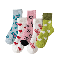 Chaussettes habillées doublées de polaire éponge hiver moelleux floue confortable confortable chaud écologique épais tricoté quotidien maison chaussettes femmes