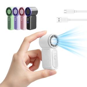 0728 Low Noise Rechargeable Led Fan Mini <b>Size</b> Light Weight for Camping Sports Walking Daily Outdoor Cooling Use - Product Image 3
