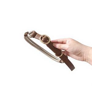 Conjunto de <span class=keywords><strong>Collar</strong></span> y Correa de Cuero Resistente para Perros y Gatos, Ajustable con Hebilla Metálica - Product Image 2