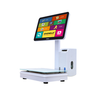 Balance tactile POS 15,6 pouces avec imprimante d'étiquettes 60 mm, balance numérique 15 kg pour les magasins de détail