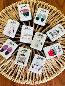 Exclusivo Juego de Mahjong Americano con Diseño Temático del Hogar, Ilustrado a Mano, 160 Fichas, Acrílico de Una Sola Capa, con Joker, para Regalo - Product Image 4