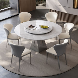 Table à manger légère en pierre microcristalline <span class=keywords><strong>de</strong></span> luxe Ensemble <span class=keywords><strong>de</strong></span> table ronde simple et moderne Chaise Mobilier <span class=keywords><strong>de</strong></span> salle à manger stable - Product Image 4