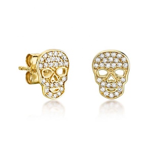 Gemnel fashion jewelry <span class=keywords><strong>orecchini</strong></span> in <span class=keywords><strong>argento</strong></span> sterling 925 con <span class=keywords><strong>teschio</strong></span> di diamanti da donna - Product Image 1
