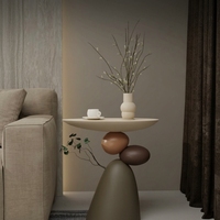 Table basse en résine de style Wabi-sabi, luxe léger, pour salon - Décoration artisanale pour la maison avec un motif porte-bonheur