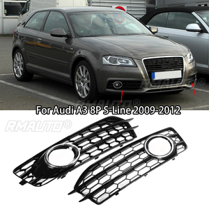 สำหรับ Audi A3 8P S-Line 2009-2012 ชุดครอบไฟตัดหมอกหน้า 2 ชิ้น ตะแกรงครอบไฟตัดหมอก - Product Image 1