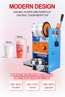 Machine à sceller les gobelets en plastique de haute qualité pour bubble tea, machine à sceller les gobelets manuelle, gobelets en pp / PET, diamètre 95/90, 95/75 mm