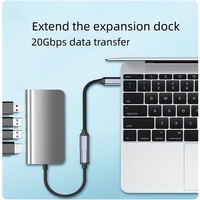 Câble d'extension USB 3.2 C DFX 0,5 m 20 Gbit/s 100 W Charge haute vitesse Mâle-Femelle Câble tressé E-Marker Hub Station d'accueil Téléphone portable