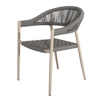 table basse et chaises empilable moderne patio café 4 pièces mobilier de salle à manger extérieur corde de jardin en aluminium
