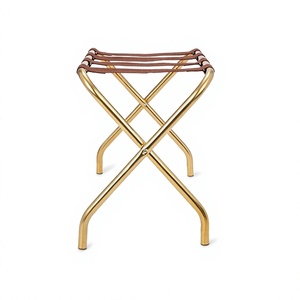 Porte-bagages pliable en acier inoxydable poli or, de qualité supérieure, avec un excellent rapport qualité-prix - Product Image 1