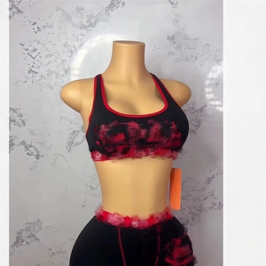 PEEQI C528 2026 Summer Hot Sale Famous Letter Print <strong>Women's</strong> Vest tank Tops and Biker Shorts 2 Piece Sets <strong>Women</strong> <strong>Sexy</strong> <strong>Outfits</strong> - Product Image 3