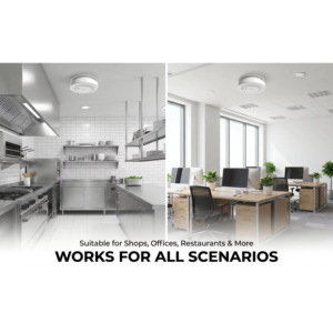 Rilevatore di <span class=keywords><strong>Fumo</strong></span> Fotoelettrico Indipendente con Batteria 9V e Indicatore LED per Protezione <span class=keywords><strong>Antincendio</strong></span> - Product Image 4