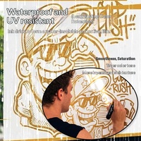 Marqueur permanent acrylique 15 mm, or, argent, blanc, noir, imperméable, séchage rapide, pour affiches, graffitis, étudiants, peinture artistique