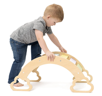 Chaise à bascule Montessori en bois arc-en-ciel pour bébé