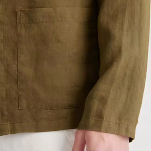 <span class=keywords><strong>Giacca</strong></span> camicia di <span class=keywords><strong>lino</strong></span> 100% personalizzata per gli uomini manica lunga camicia da <span class=keywords><strong>uomo</strong></span> estate comoda camicetta intrecciata camicetta - Product Image 4