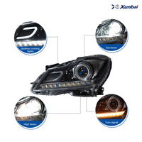 Ensemble de phares LED laser avec feux de jour séquentiels pour Mercedes Classe C W204 2011-2014 Berline - Pièces de mise à niveau