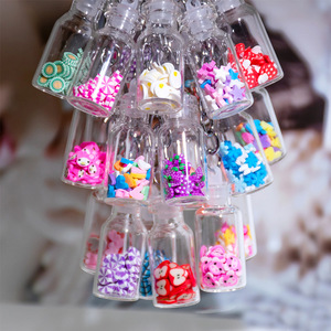 2026 DIY Drifting Bottle Keychain 3pcs Mini Glass Perfume Bottle Key Chain Cute Car Keyring Bag Charm Gifts for Couple Friend