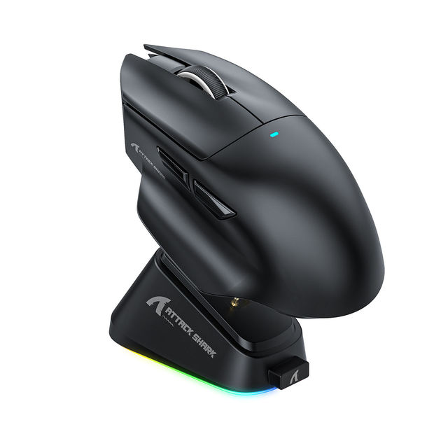 ATTACK SHARK V6 Ultra-Light Tri-Mode BT/2.4G Wireless/Wired Gaming Mouse with Magnetic Charging Dock PixArtPAW3311 Gaming Sensor