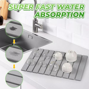 Umweltfreundliche Diatomeenerde-Badematte Minimalistisch Schnelltrocknend Rutschfest Badezimmer Duschboden Pflanzenmuster PVC-Rückseite für den Hausgebrauch - Product Image 5