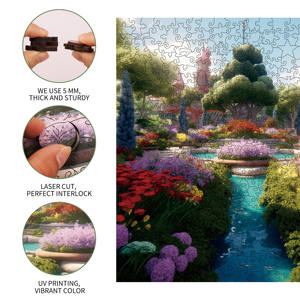 Vente chaude Fleur Jardin <span class=keywords><strong>Magique</strong></span> <span class=keywords><strong>Arbre</strong></span> A3 A4 A5 Irrégulier En Bois Puzzles pour Famille <span class=keywords><strong>Jeu</strong></span> Jouer Collection Enfants Jouets - Product Image 5