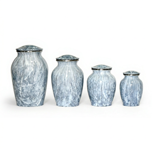 Urna de Cenizas de Mármol Azul, Urna Conmemorativa de Metal para Mascotas o Humanos, para Exhibición en el Hogar - Product Image 1