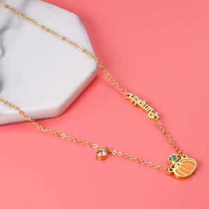 Collar Lindo en Oferta para Niñas, Collar de Cadena de Flores de Acero Inoxidable, Collar con Colgante de Comida Resistente al Agua y al Aceite - Product Image 5