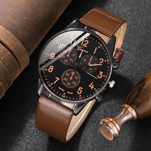 192041 Set di 5 Orologi da <span class=keywords><strong>Uomo</strong></span> con <span class=keywords><strong>Cinturino</strong></span> in <span class=keywords><strong>Pelle</strong></span> Marrone e Set di Orologi Maschili alla Moda - Product Image 4