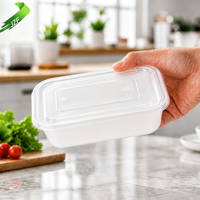 Boîtes à lunch jetables en PP personnalisées avec couvercle, compatibles micro-ondes, sans BPA, durables, étanches, 16 oz, recyclables pour restaurants, hôtels, maison