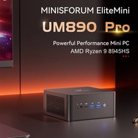 Mini PC Gamer UM890 UM880 Pro MINISFORUM, AMD R9 8945HS 7 8845HS, 2*DDR5 5600MHz, 2*PCIE4.0, 2*USB4.0, con Base de Gráficos