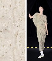 Haute qualité 21% soie 79% coton gros soie coton tissu petit frais jaune rose fleurs imprimer pour robes vêtements