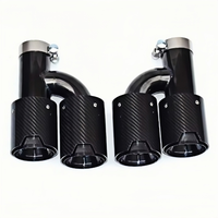 Paire de tuyaux d'échappement universels en acier inoxydable noir pour M2 M3 M Performance, embouts de silencieux en fibre de carbone double type H