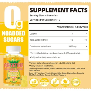 Biochratine monohydrate gummies יותר כוח 15%, 5x אנרגיה & שריר תמיכה טרום אימון תוספי תזונה לנשים & גברים - Product Image 3
