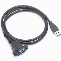 USB 3.0 AM ke Panel dudukan BF dengan kunci sekrup kabel Transfer Data Printer