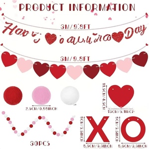 DAMAI Decoración para el Día de San Valentín, Set de Guirnaldas con Letras de Corazón, Banderines Colgantes para Fiestas, Decoración Romántica para Días Festivos, Guirnaldas de Papel - Product Image 5