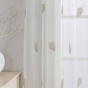 Voilages transparents qui laissent passer la lumière mais occultent la vue, en tissu à motif de feuilles, rideaux de fenêtre finis en gros - Product Image 2