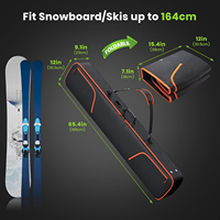 Nouveau sac de voyage pour ski et snowboard 1680D résistant à l'eau avec poche pour bâtons de ski