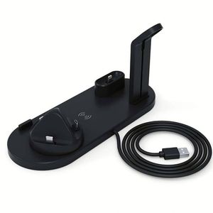 Universal 15W Dock Charger 6 in 1 Fast Charging Stand Wireless Charger Station for Mobile Phone Earphone IWatch - Product Image 5