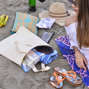 Sac fourre-tout en <span class=keywords><strong>toile</strong></span> écologique personnalisable, durable et léger, 15*3*15 pouces, pour femmes, plage, vacances, voyages - Product Image 4